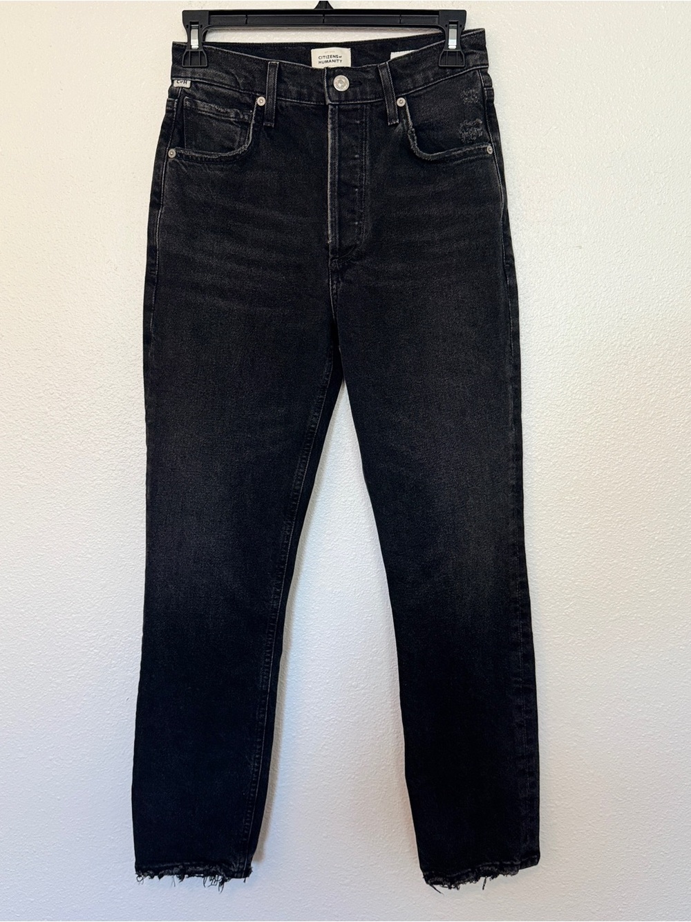 Citizens of Humanity Jolene High Rise Vintage Jeans Black Size 24 Button Fly - Picture 2 of 6